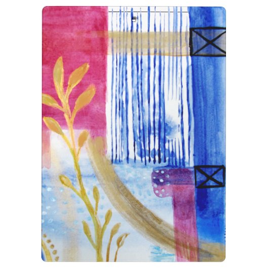 Modern Abstraction Black en Red Klembord (Achterkant)