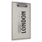 Modern Abstraction Black Linen Cloth London City Klembord (Rechts)