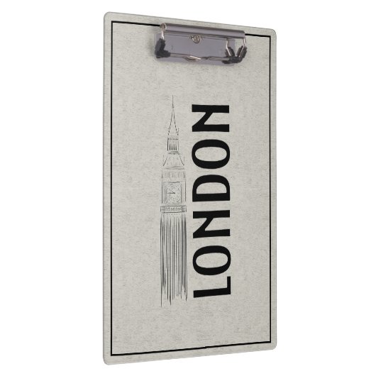 Modern Abstraction Black Linen Cloth London City Klembord (Rechts)