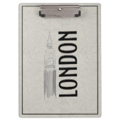 Modern Abstraction Black Linen Cloth London City Klembord (Voorkant)