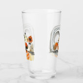 Modern Abstraction Cute Pattern Oranje Doodle Glas (Links)