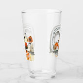 Modern Abstraction Cute Pattern Oranje Doodle Glas (Rechts)