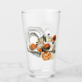 Modern Abstraction Cute Pattern Oranje Doodle Glas