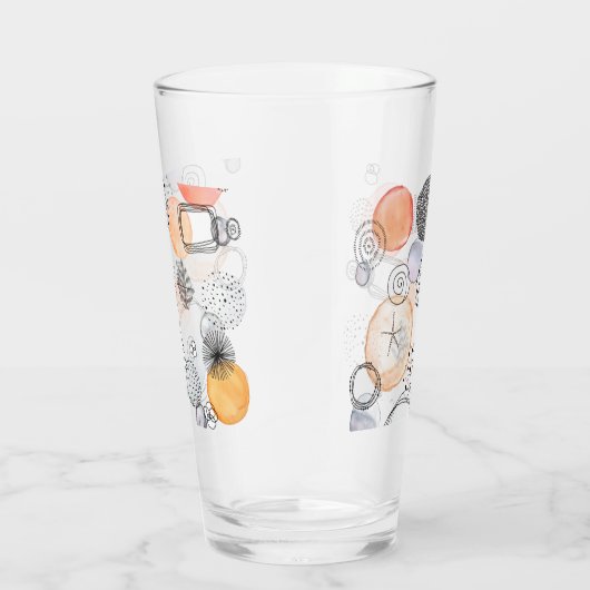 Modern Abstraction Cute Pattern Roze Stoodle Glas (Rechts)