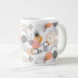 Modern Abstraction Cute Pattern Roze Stoodle Grote Koffiekop