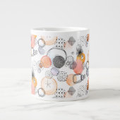 Modern Abstraction Cute Pattern Roze Stoodle Grote Koffiekop (Voorkant)