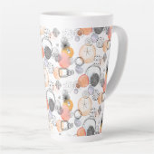 Modern Abstraction Cute Pattern Roze Stoodle Latte Mok (Rechterhoek)