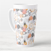 Modern Abstraction Cute Pattern Roze Stoodle Latte Mok (Linkerhoek)