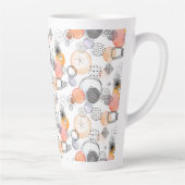 Modern Abstraction Cute Pattern Roze Stoodle Latte Mok (Rechts)