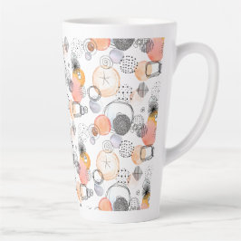 Modern Abstraction Cute Pattern Roze Stoodle Latte Mok