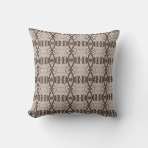 Modern Abtract Coffee Brown & Sand Beige Pattern Kussen