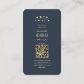 Modern Accountant Professioneel Monogram Blauw Gou Visitekaartje (Achterkant)