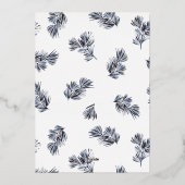 Modern achthoekig frame en takjes folie feestdagenkaart (Achterkant)