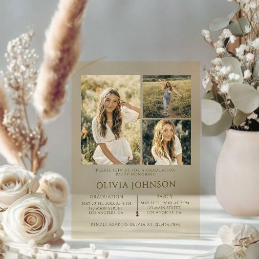 Modern Acryl 3 Foto Afstuderen Aankondiging