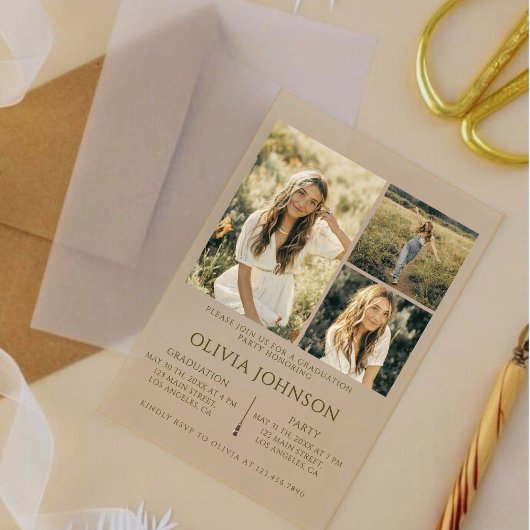 Modern Acryl 3 Foto Afstuderen Aankondiging