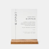 Modern Acryl Bar Mitzvah Kippah Teken Bord (Voorkant)