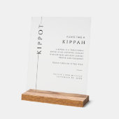 Modern Acryl Bar Mitzvah Kippah Teken Bord (Hoek)