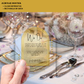 Modern Acryl Goud Vet Zwart Minimalistische Huweli Acryl Uitnodigingen