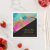 Modern acryl schilderij gouden bruiloft meneer en  servet (Insitu)