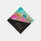 Modern acryl schilderij gouden bruiloft meneer en  servet (Hoek)