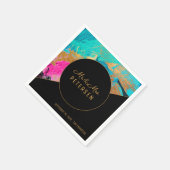 Modern acryl schilderij gouden bruiloft meneer en  servet (Hoek)