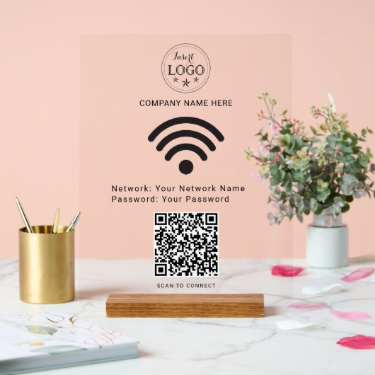 Modern Acryl Teken voor Easy Scan om WiFi te verbi Bord (Huwelijk)