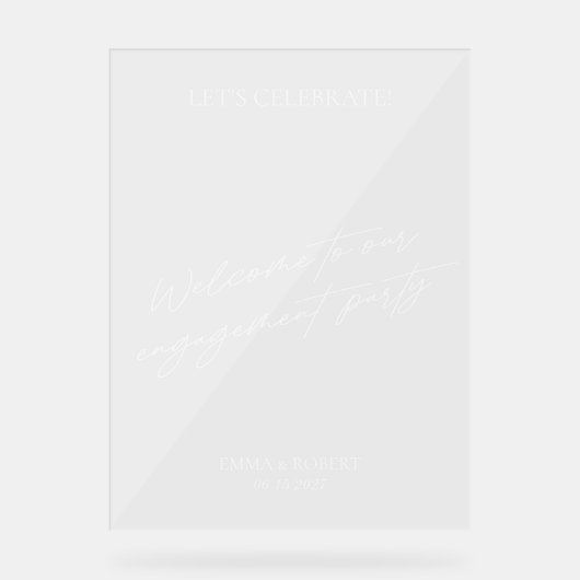 Modern acryl welkomstbord verlovingsfeest acryl bord (Voorkant)