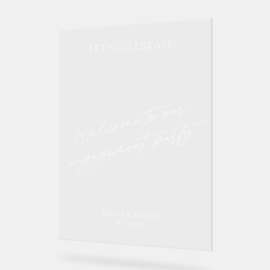 Modern acryl welkomstbord verlovingsfeest acryl bord (Hoek)