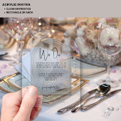 Modern Acryl Zilver Vet Grijs Minimalistische Huwe Acryl Uitnodigingen