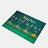 Modern Acrylic Easter Bunny Decorations with Eggs Deurmat (Schuin)