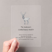 Modern Acrylic Reindeer Christmas Party Acryl Uitnodigingen (Insitu (Draagbaar))
