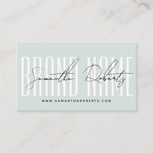 Modern add brand name elegant blue visitekaartje (Voorkant)