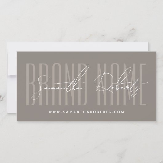 Modern add brand name script typography gift card (Voorkant)
