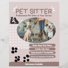 Modern Add Dog Photo Pet Sitter Flyer