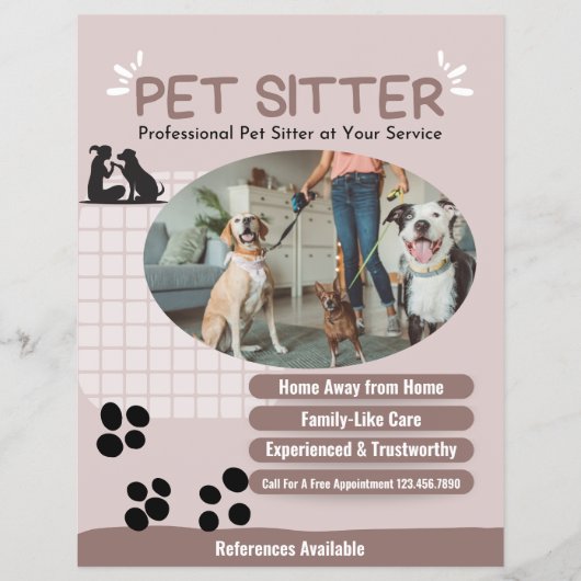 Modern Add Dog Photo Pet Sitter Flyer (Voorkant)