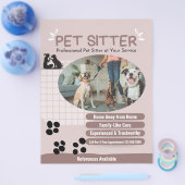Modern Add Dog Photo Pet Sitter Flyer (Enkel)
