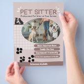 Modern Add Dog Photo Pet Sitter Flyer (Hand)