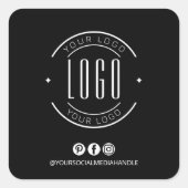Modern add your logo small business social media vierkante sticker (Voorkant)