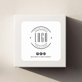 Modern add your logo small business social media vierkante sticker