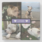 Modern Add Your Photo Collage Purple Stenen Onderzetter (Voorkant)