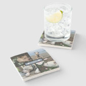 Modern Add Your Photo Collage Stenen Onderzetter (Zijkant)
