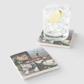 Modern Add Your Photo Collage Stenen Onderzetter (Zijkant)