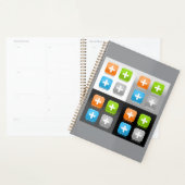 Modern Addition Math Symbol Shiny Glassy Icons Planner (Display)
