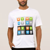 Modern Addition Math Symbol Shiny Glassy Icons T-shirt (Voorkant)