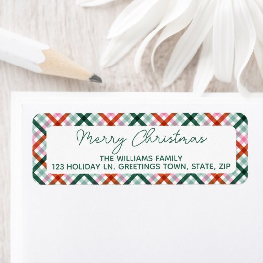 Modern adres voor kerstterugkeer etiket (Insitu)