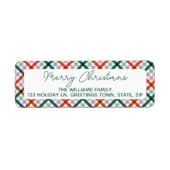 Modern adres voor kerstterugkeer etiket (Voorkant)