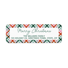 Modern adres voor kerstterugkeer etiket