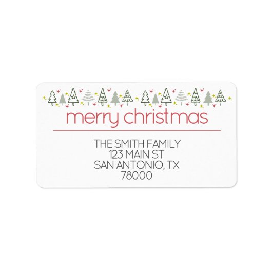 Modern adres voor kerstterugkeer etiket (Voorkant)