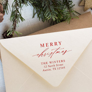 Modern adres voor kerstterugkeer rubberstempel