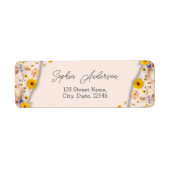 Modern adres voor retournering van wilde bloemen etiket (Voorkant)